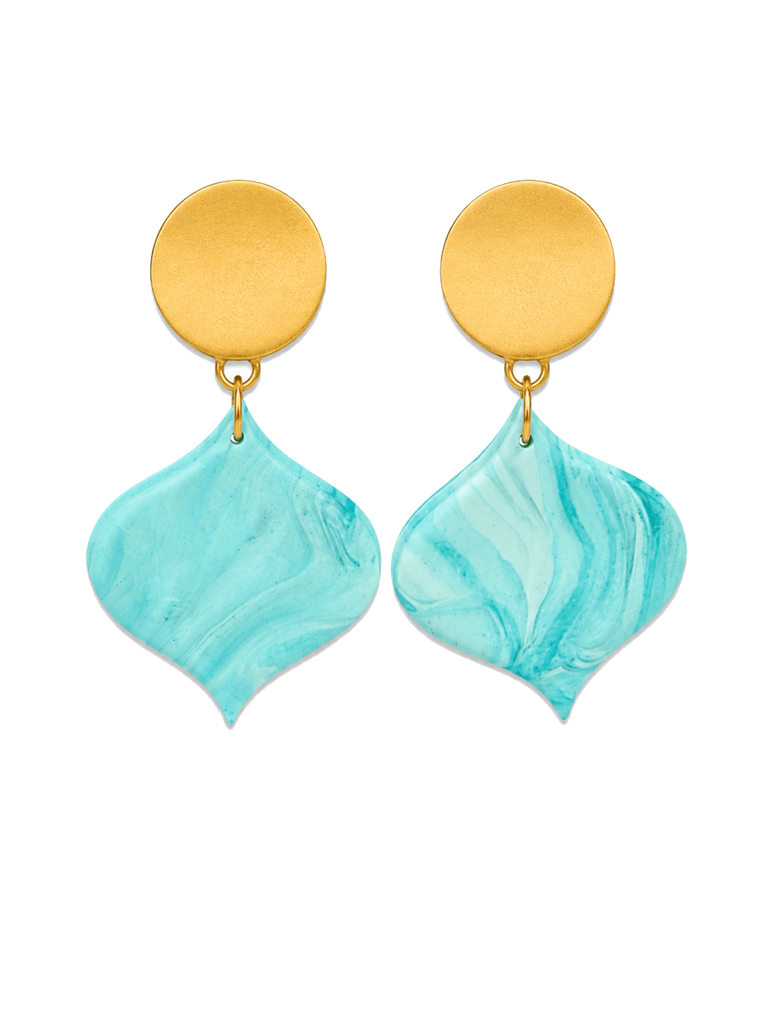 Aqua Marbled Petal Dangles