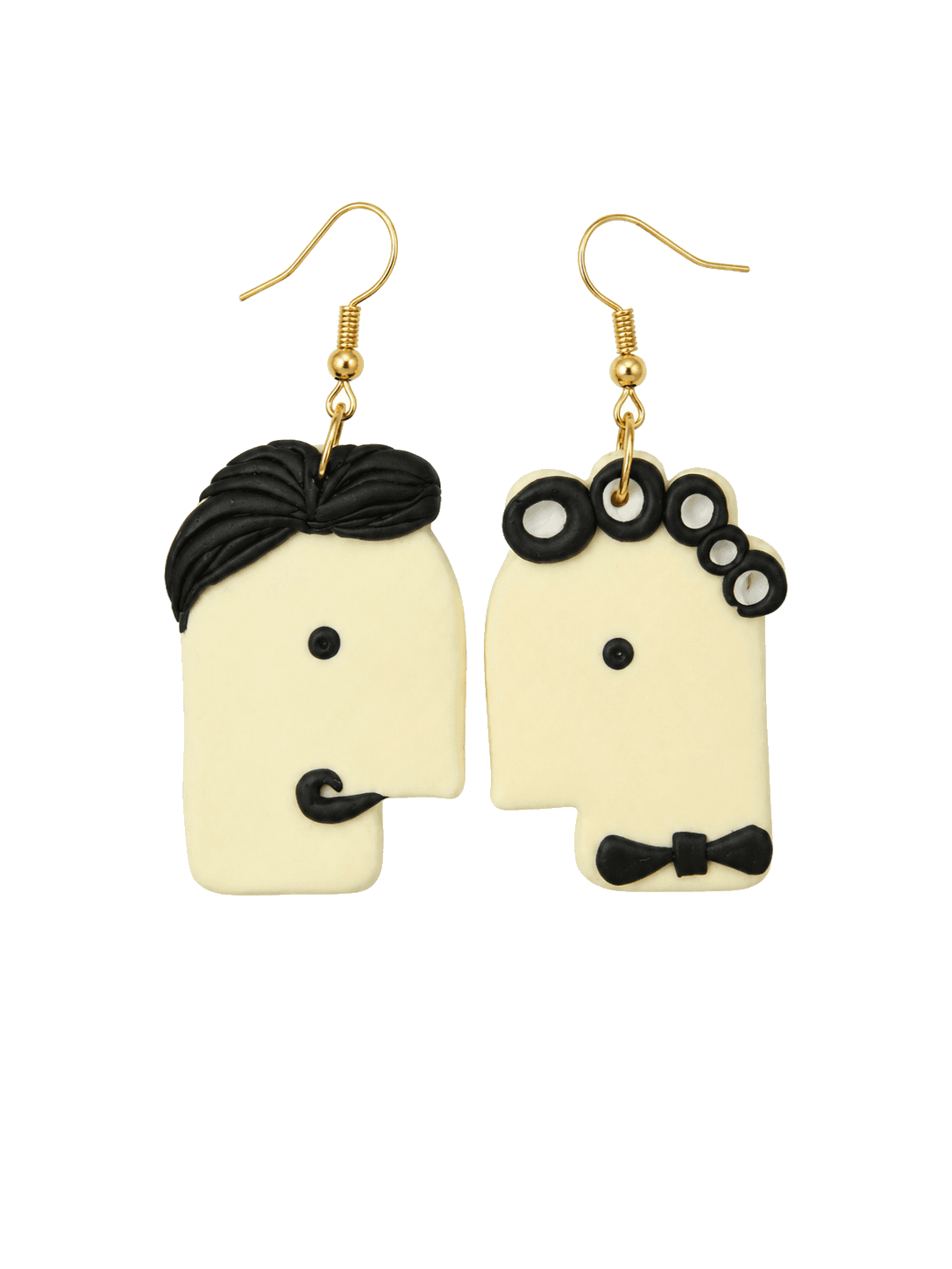 Black Curl Face Dangles