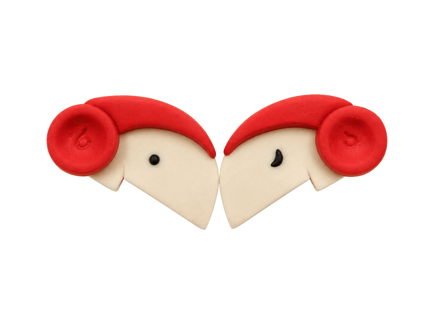 Red Curl Profile Studs