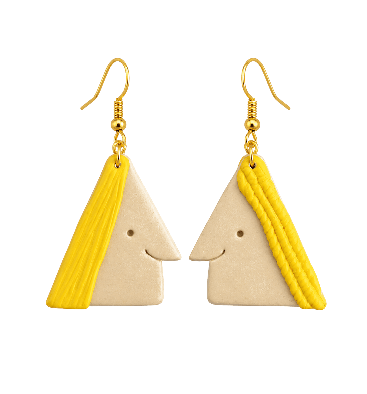 Yellow Triangle Face Dangles