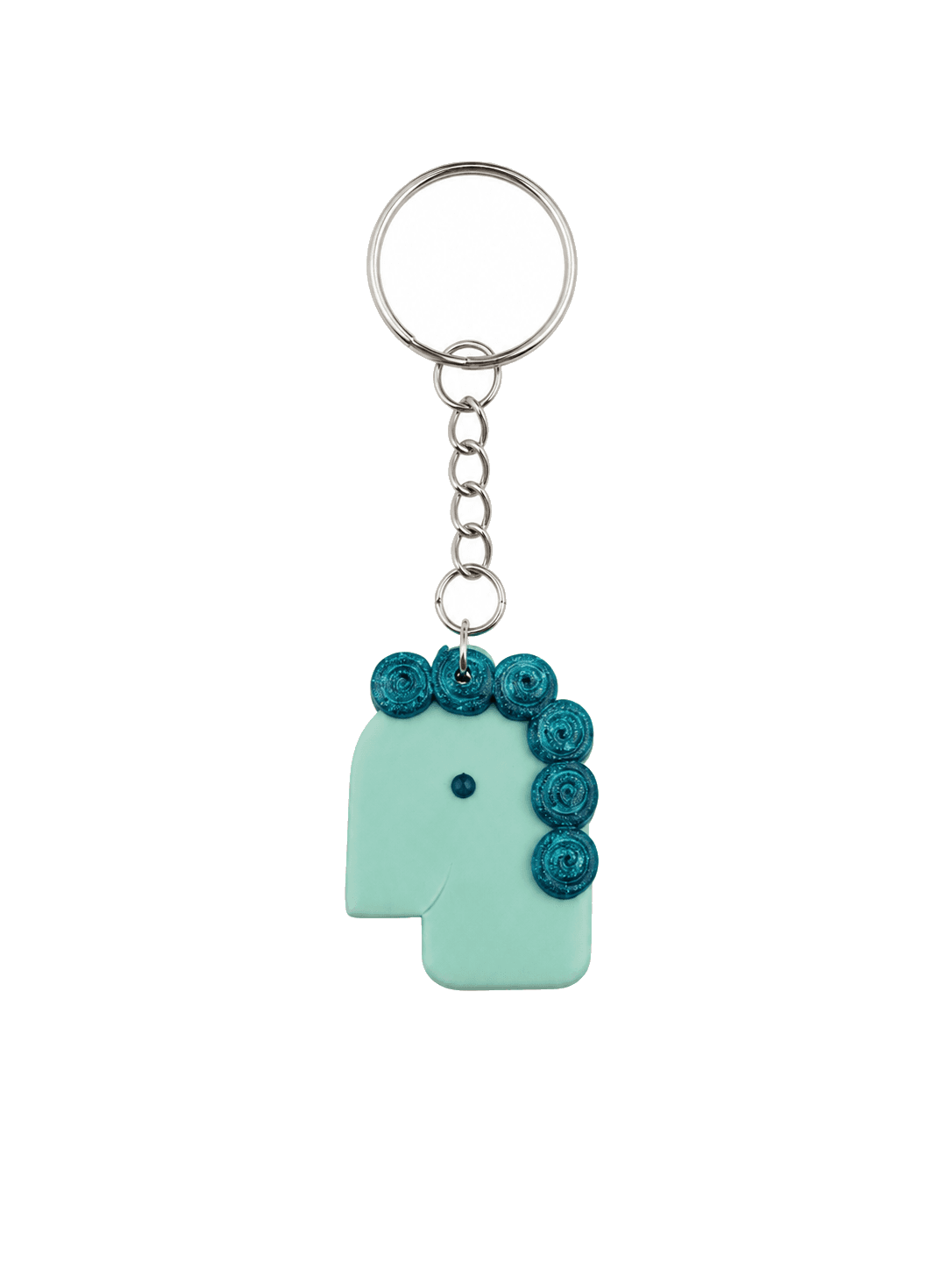 Aqua Curl Face Keychain
