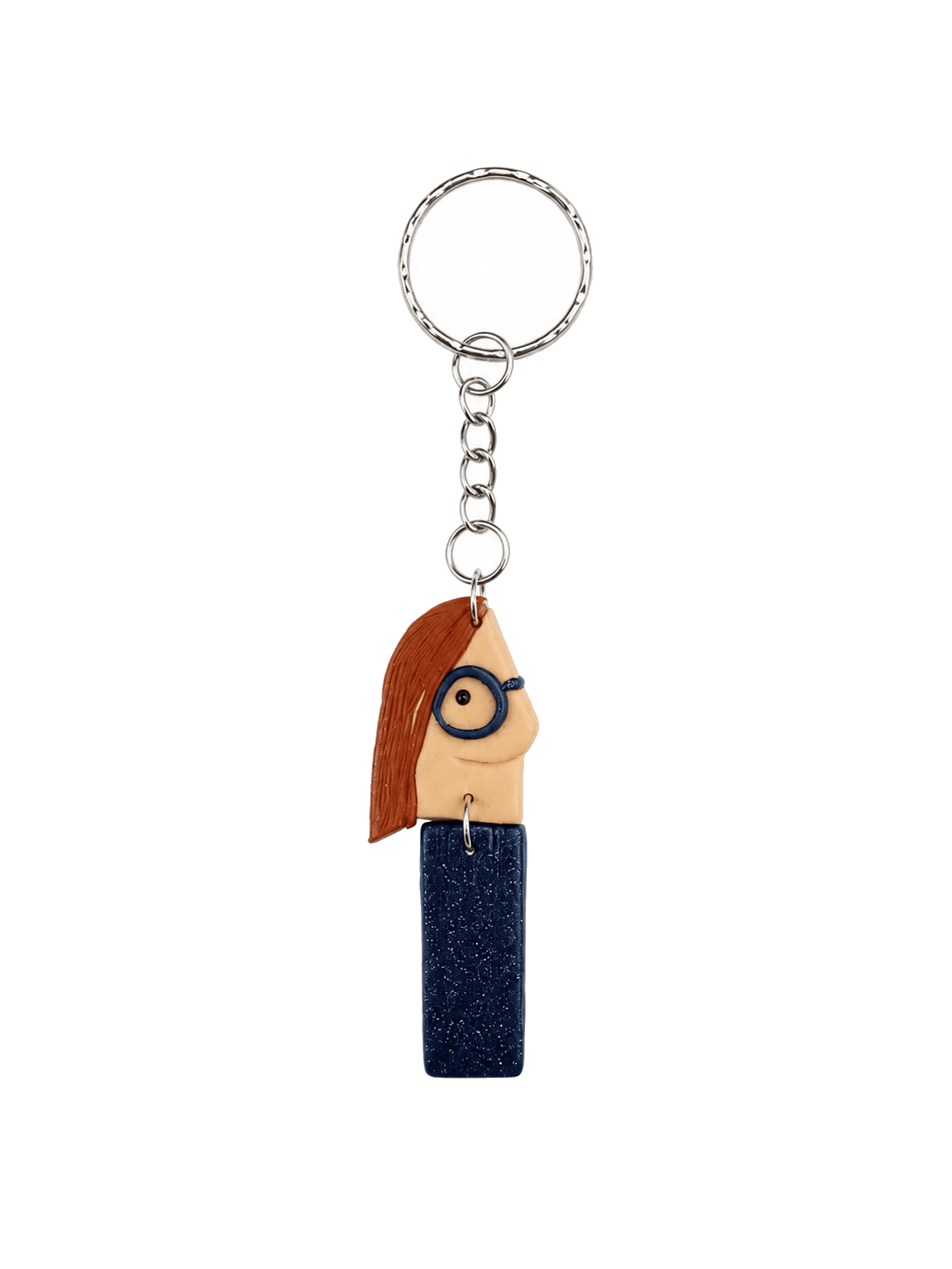 Orange Hair Navy Keychain
