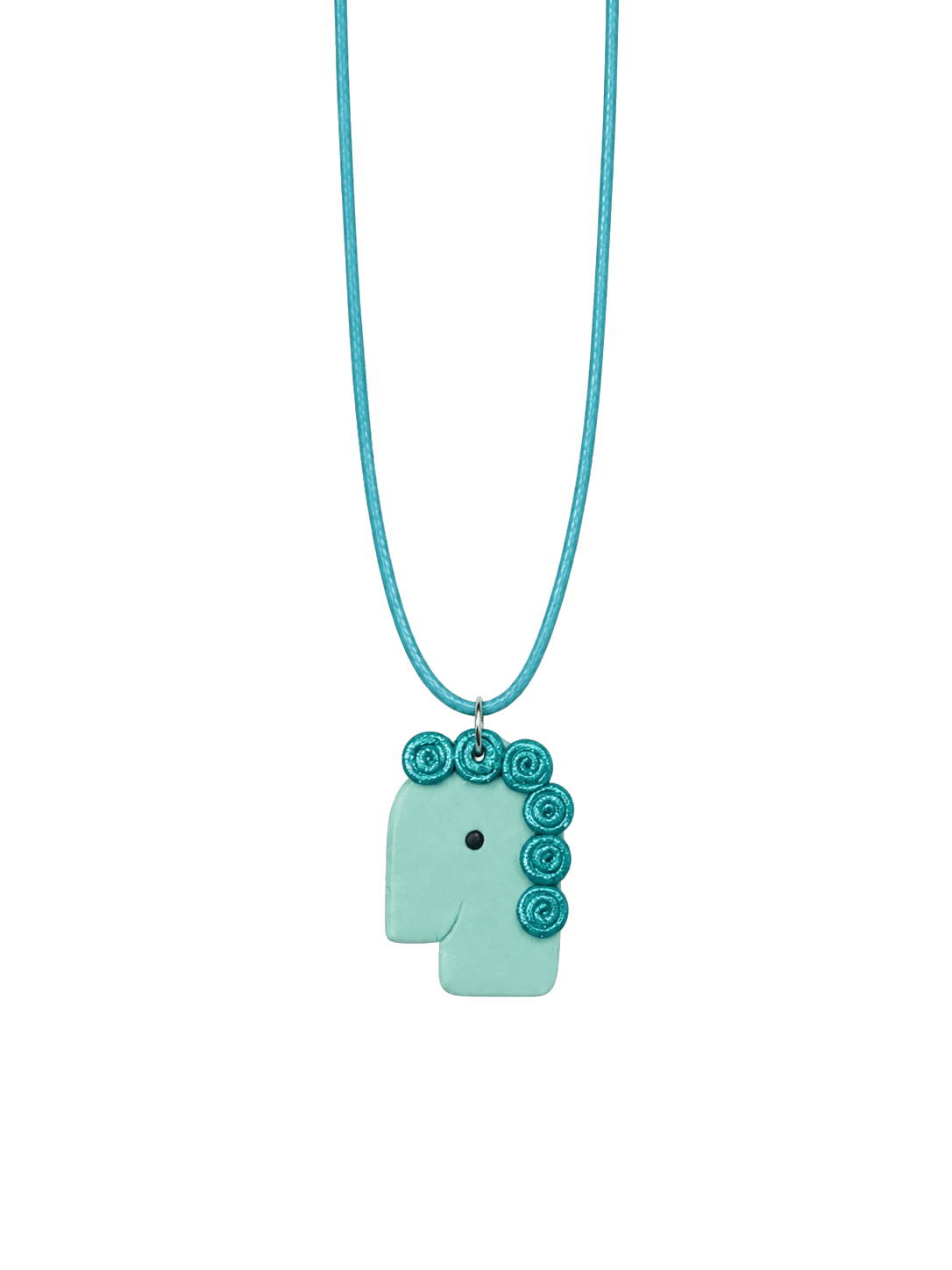 Aqua Curl Face Necklace