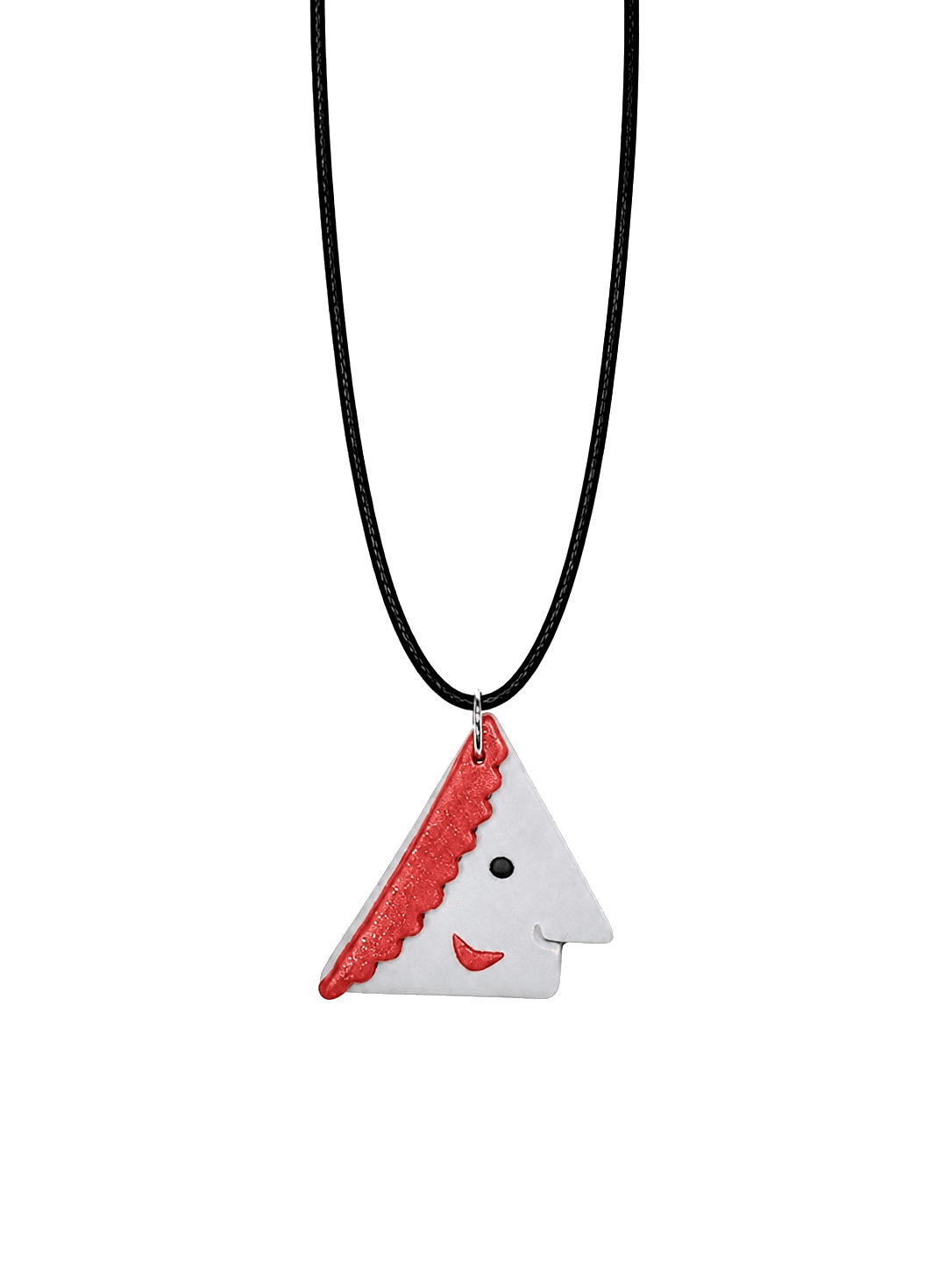 Red Braid Triangle Necklace