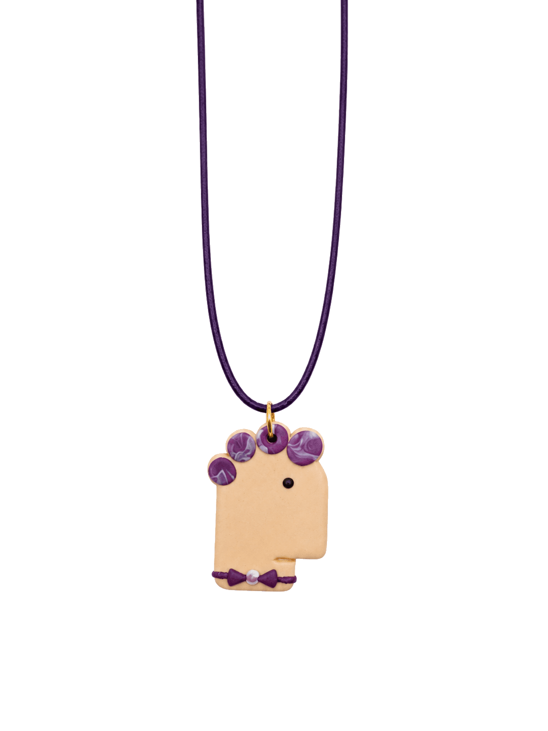 Violet Curl Face Necklace