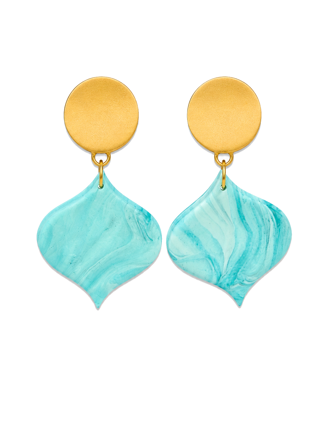 Aqua Marbled Petal Dangles