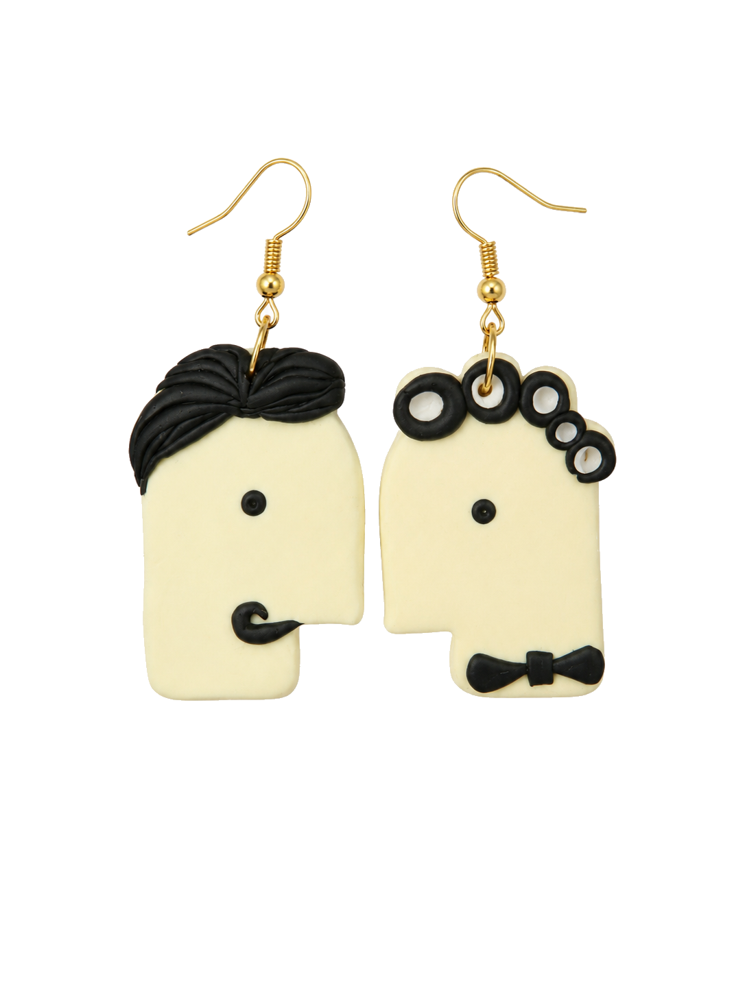 Black Curl Face Dangles