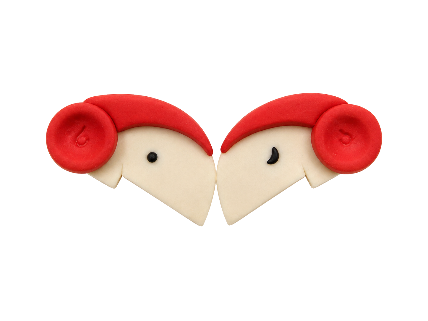 Red Curl Profile Studs