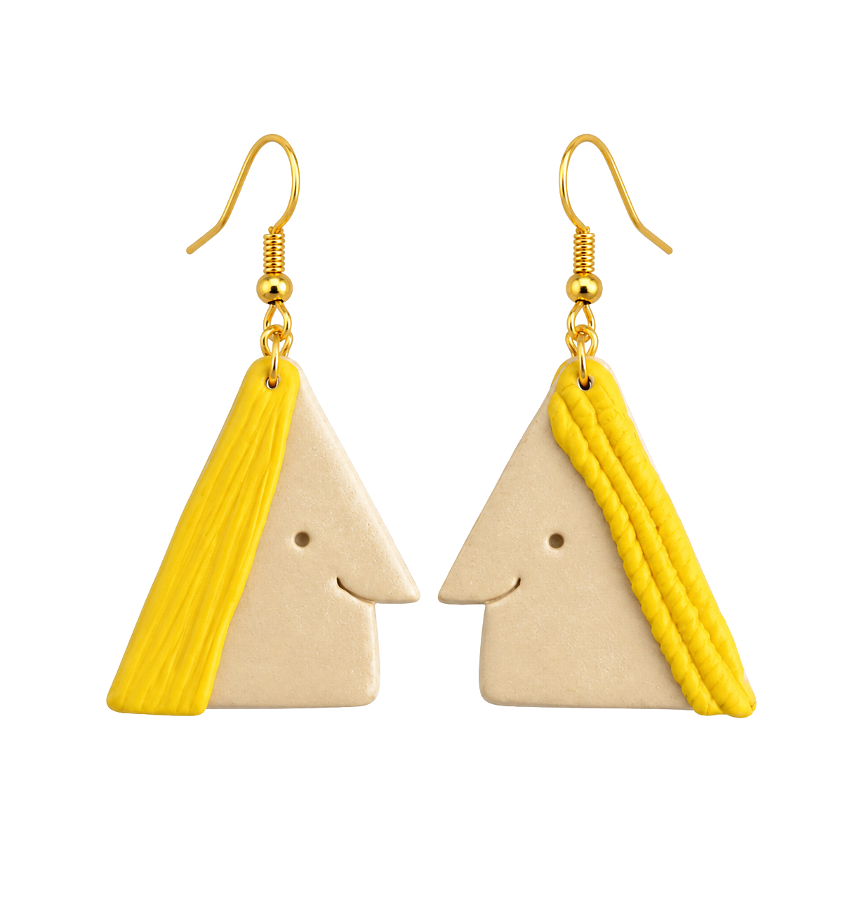 Yellow Triangle Face Dangles