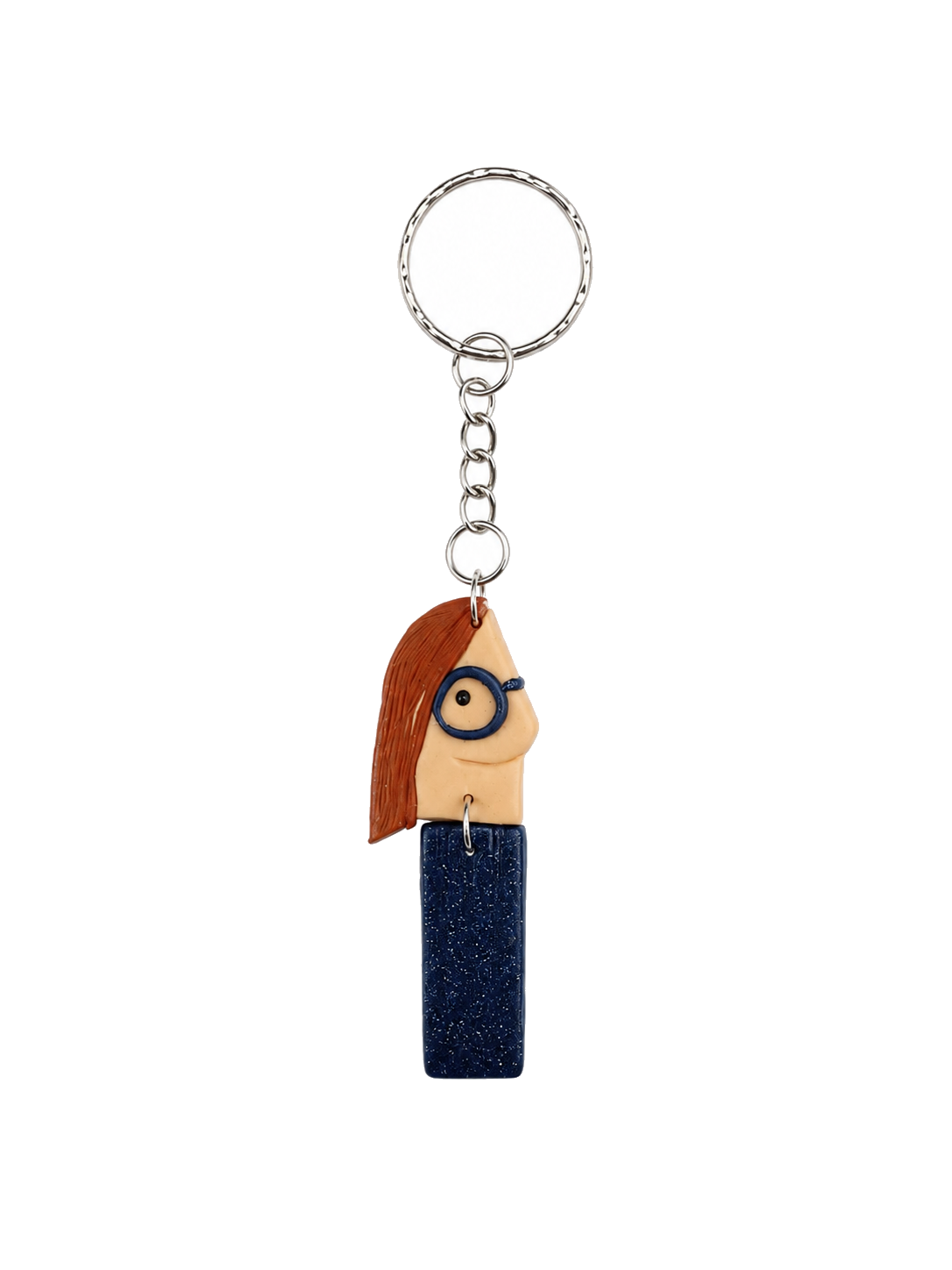 Orange Hair Navy Keychain