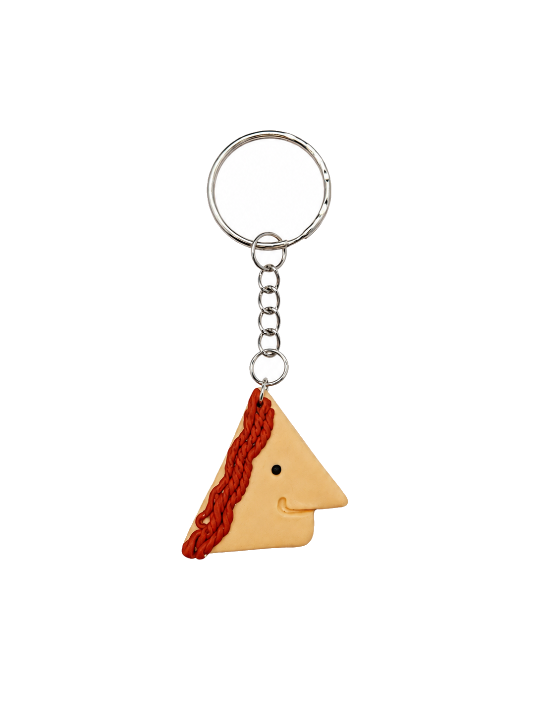 Red Braid Triangle Keychain