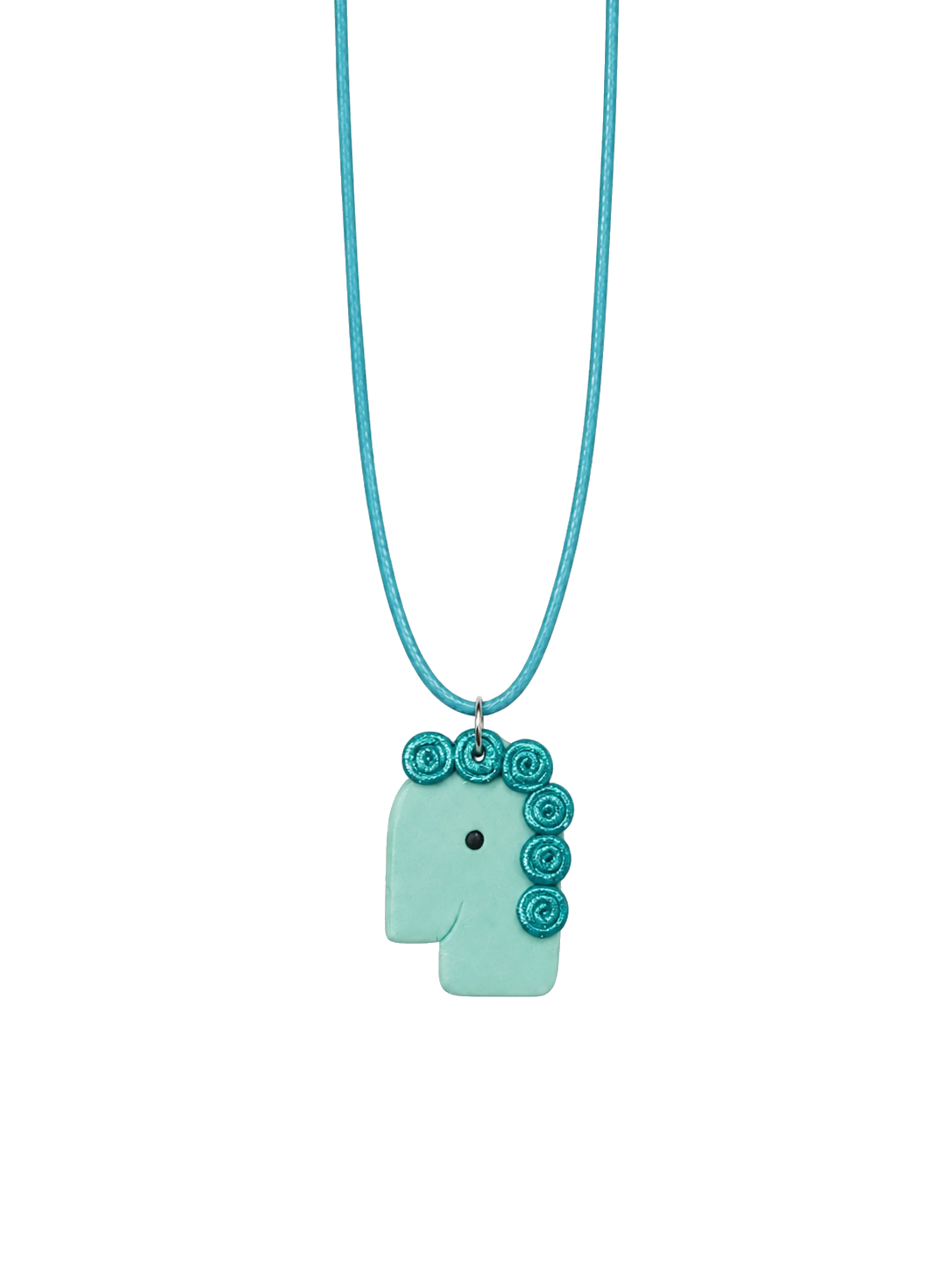 Aqua Curl Face Necklace