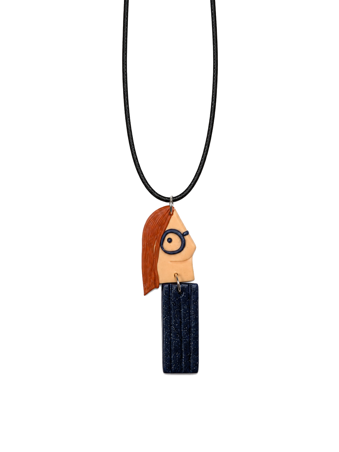 Orange Hair Navy Necklace