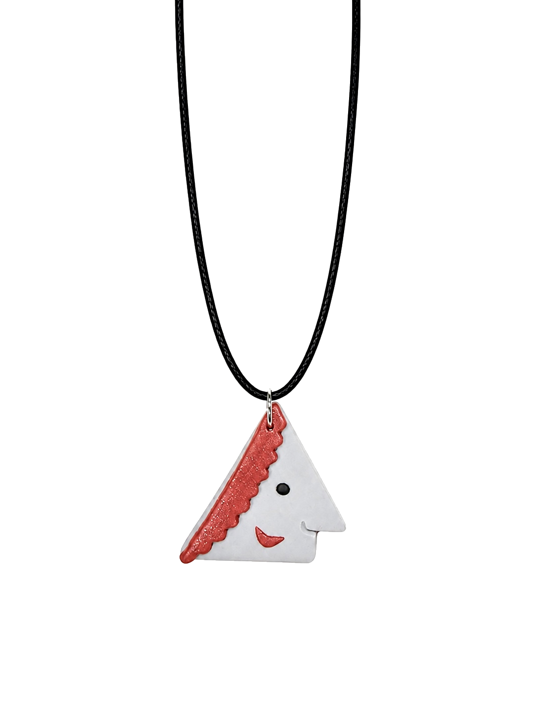 Red Braid Triangle Necklace