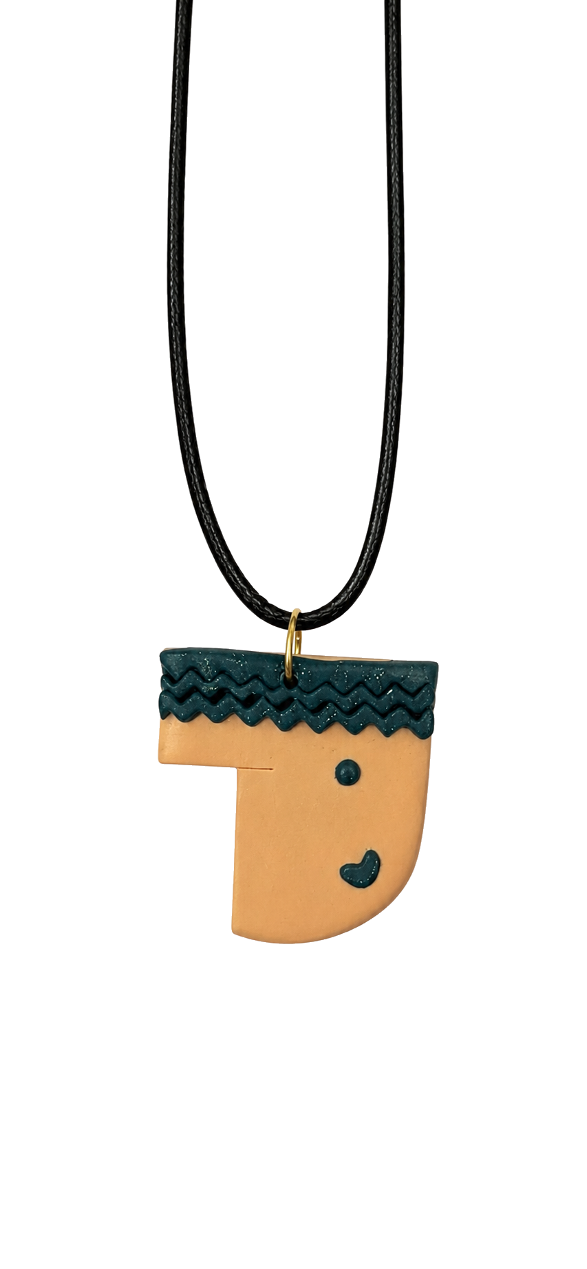 Teal Cap Profile Necklace