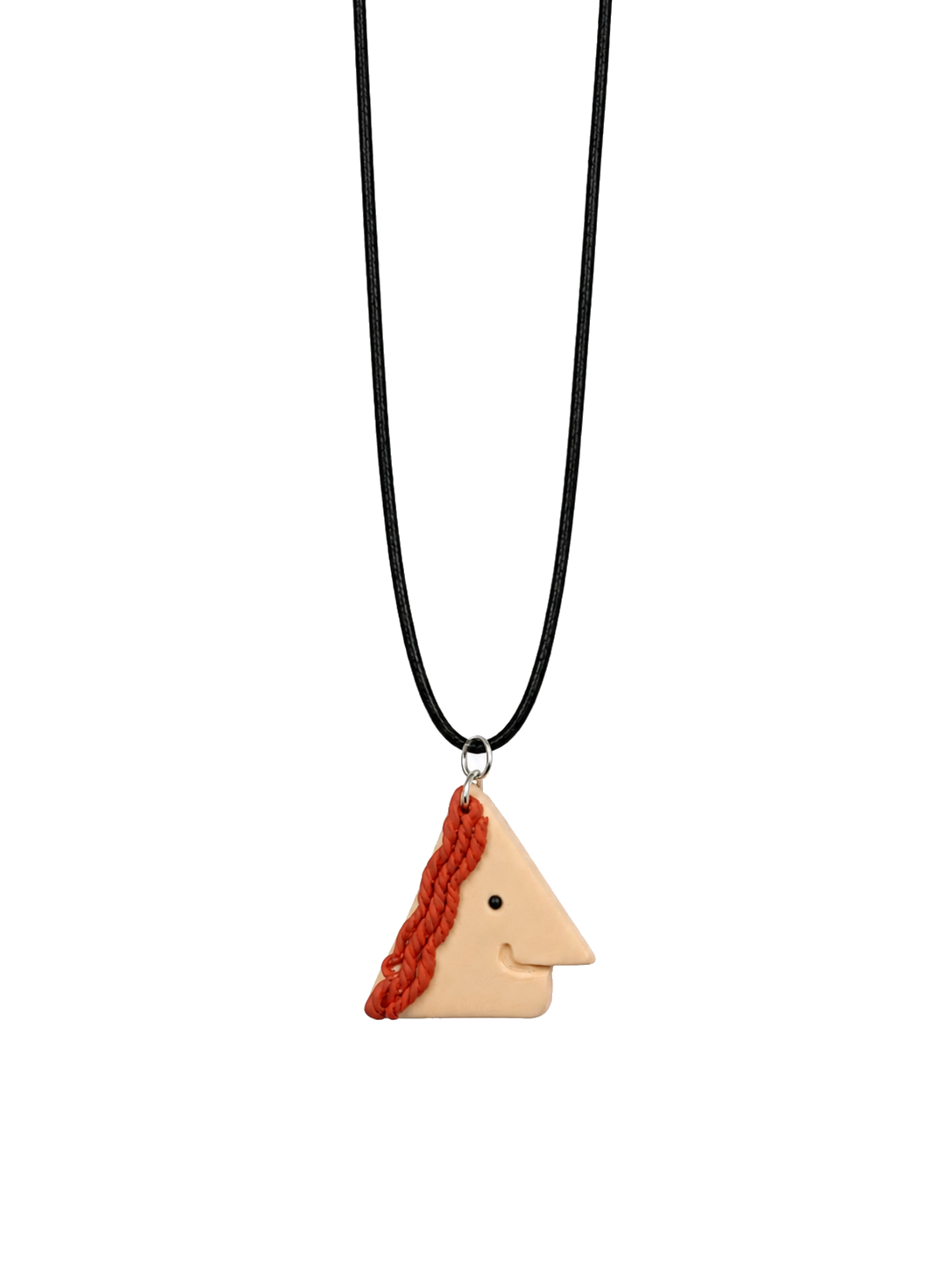 Tiny Red Braid Necklace