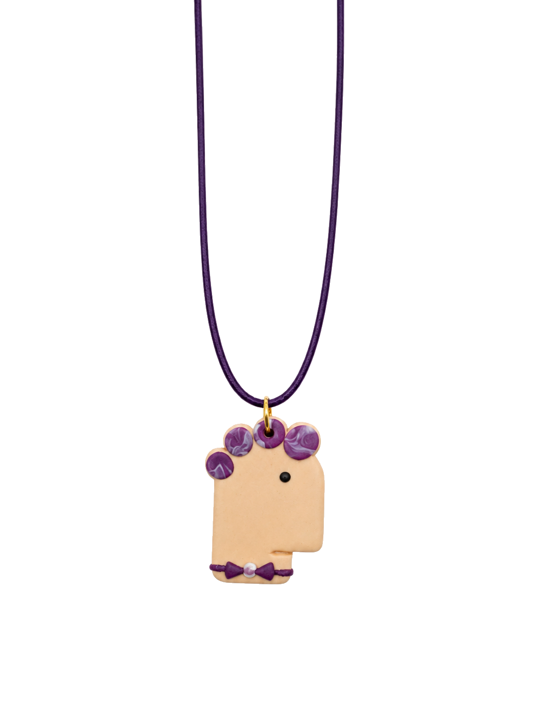 Violet Curl Face Necklace
