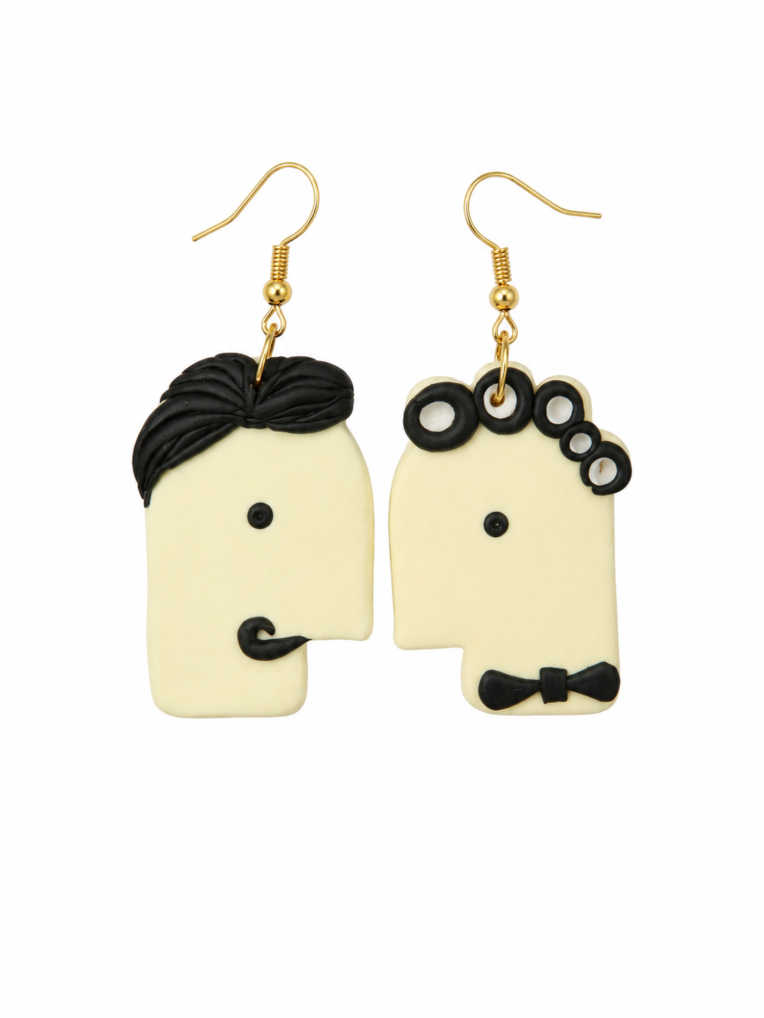 Black Curl Face Dangles