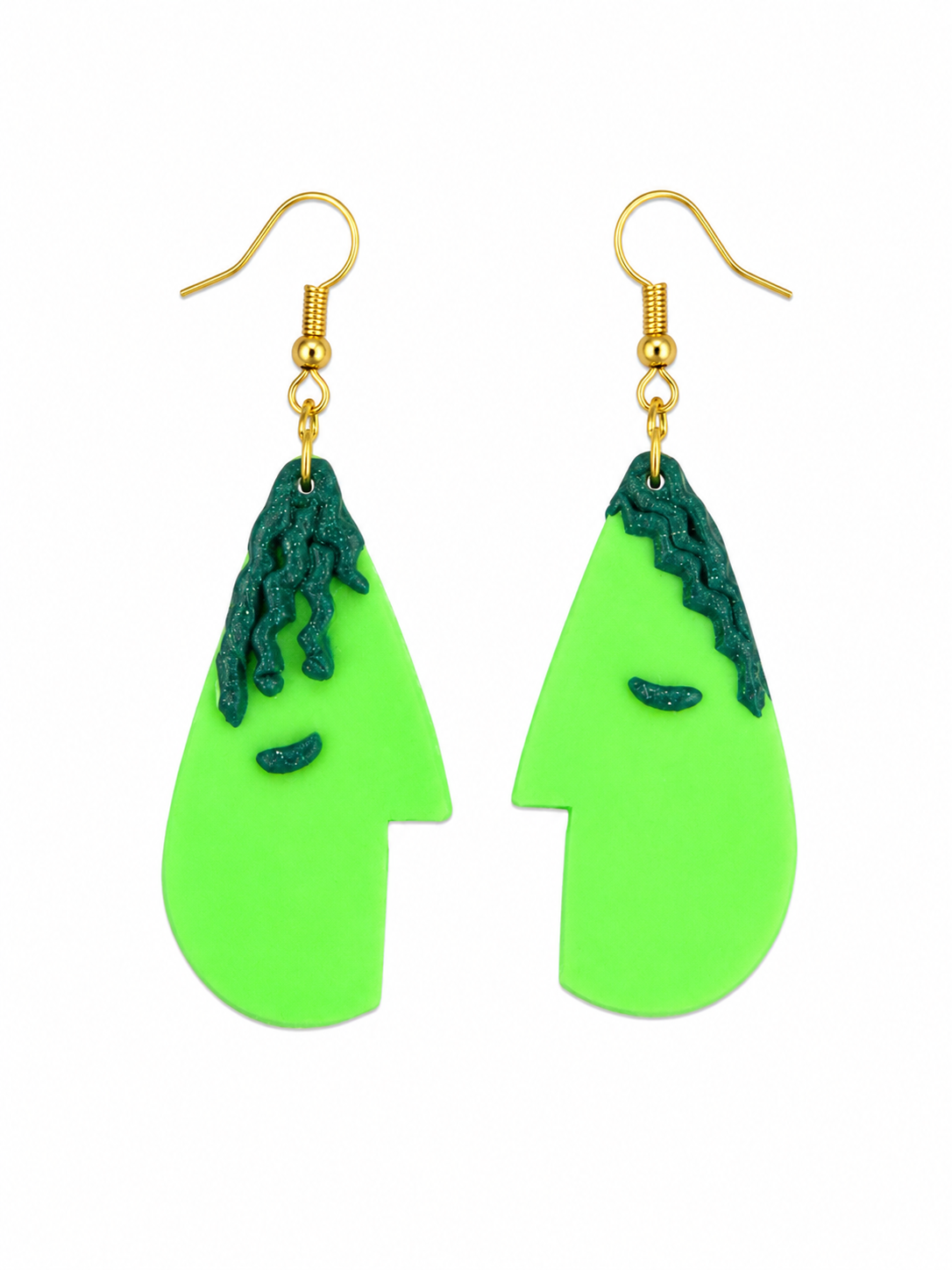 Neon Green Braid Dangles