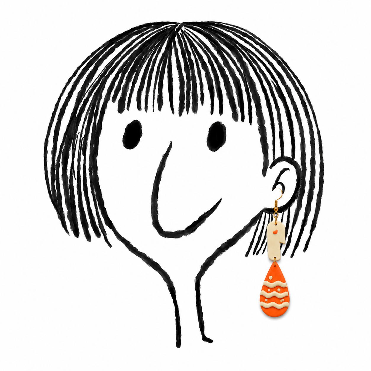 Orange Wave Drop Dangles