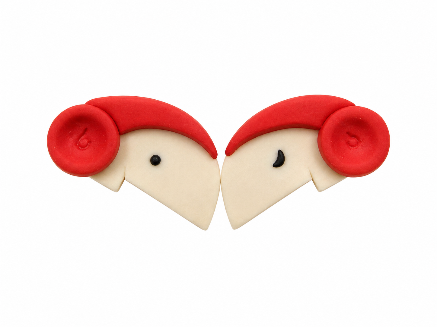 Red Curl Profile Studs