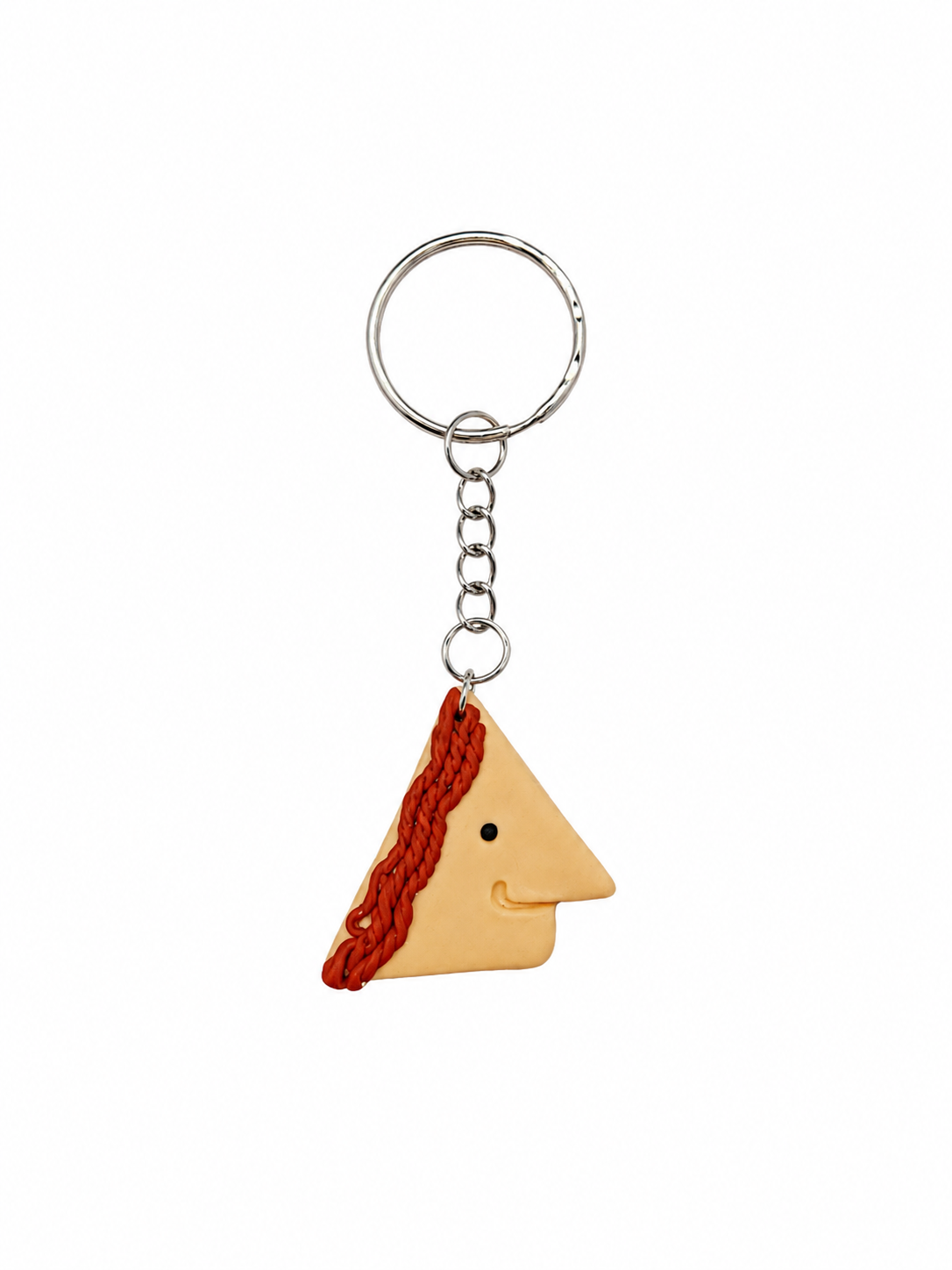 Red Braid Triangle Keychain
