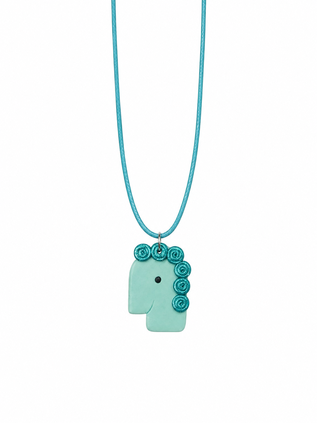 Aqua Curl Face Necklace
