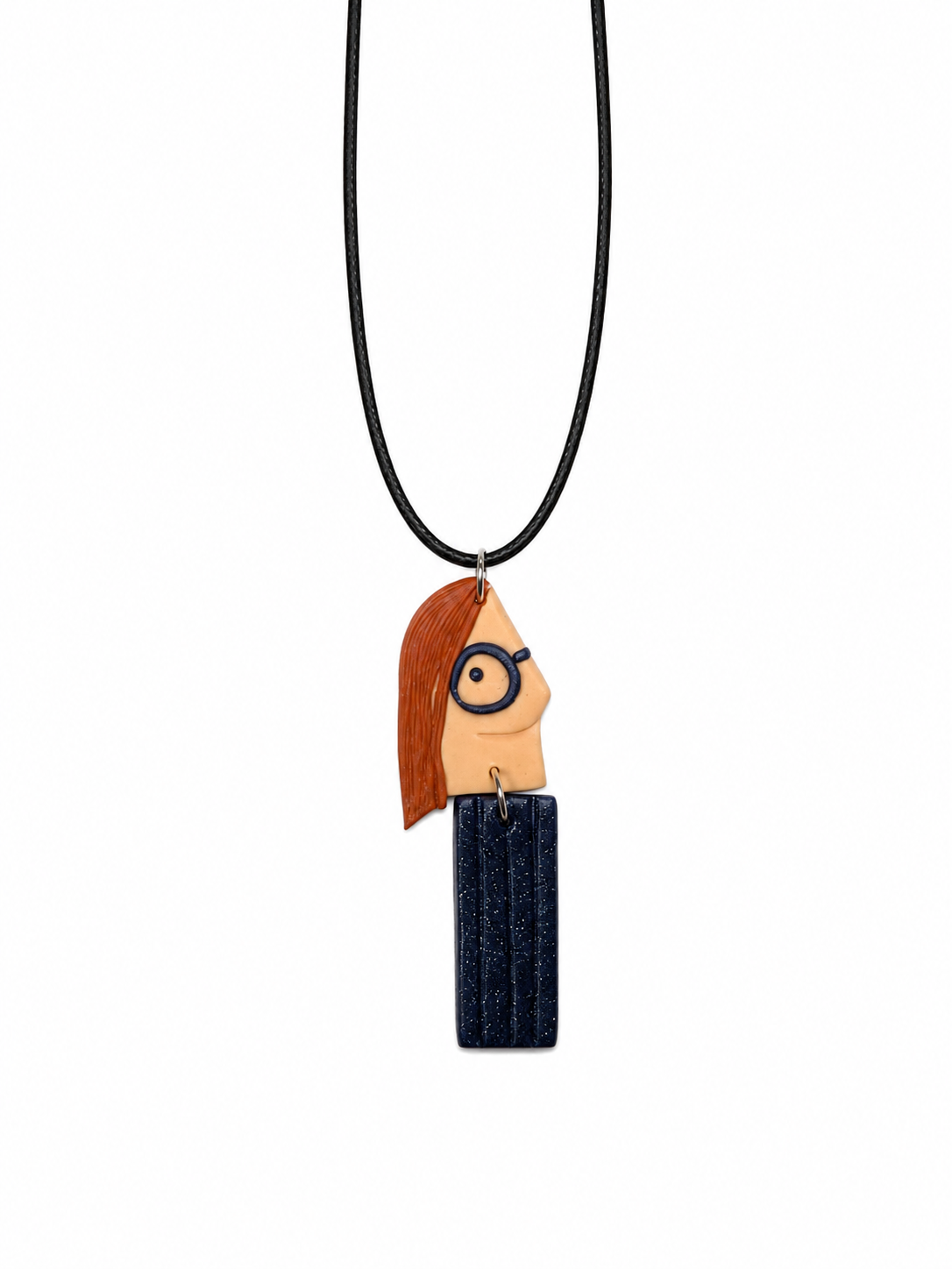 Orange Hair Navy Necklace