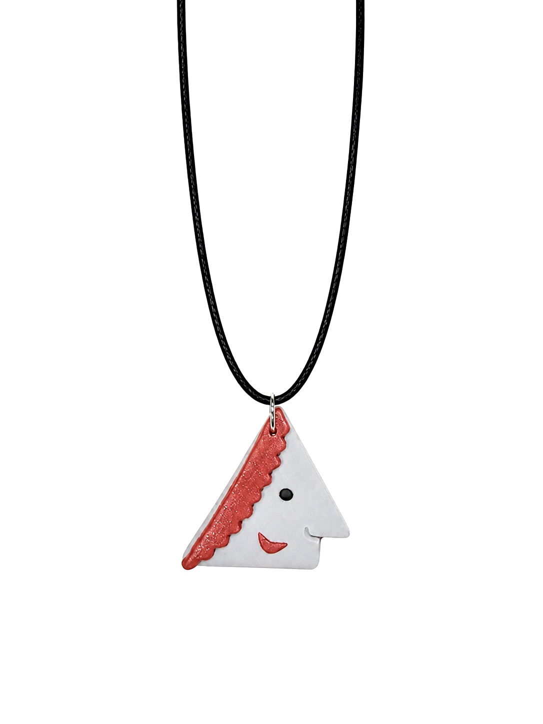 Red Braid Triangle Necklace