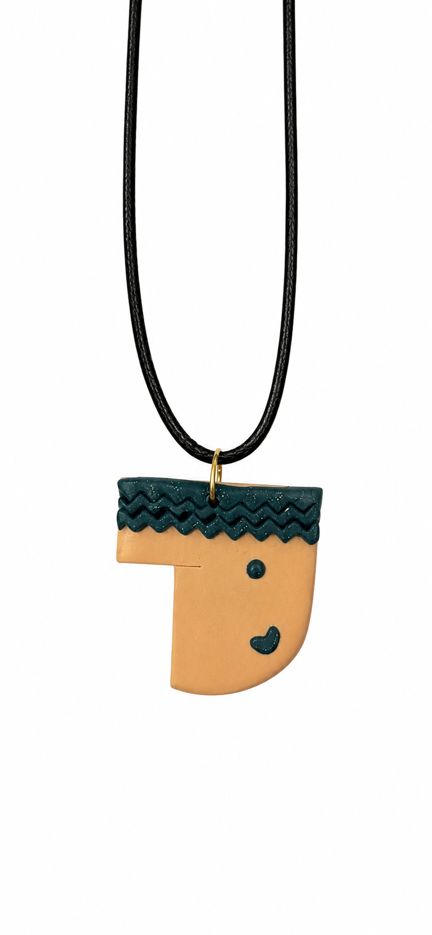 Teal Cap Profile Necklace