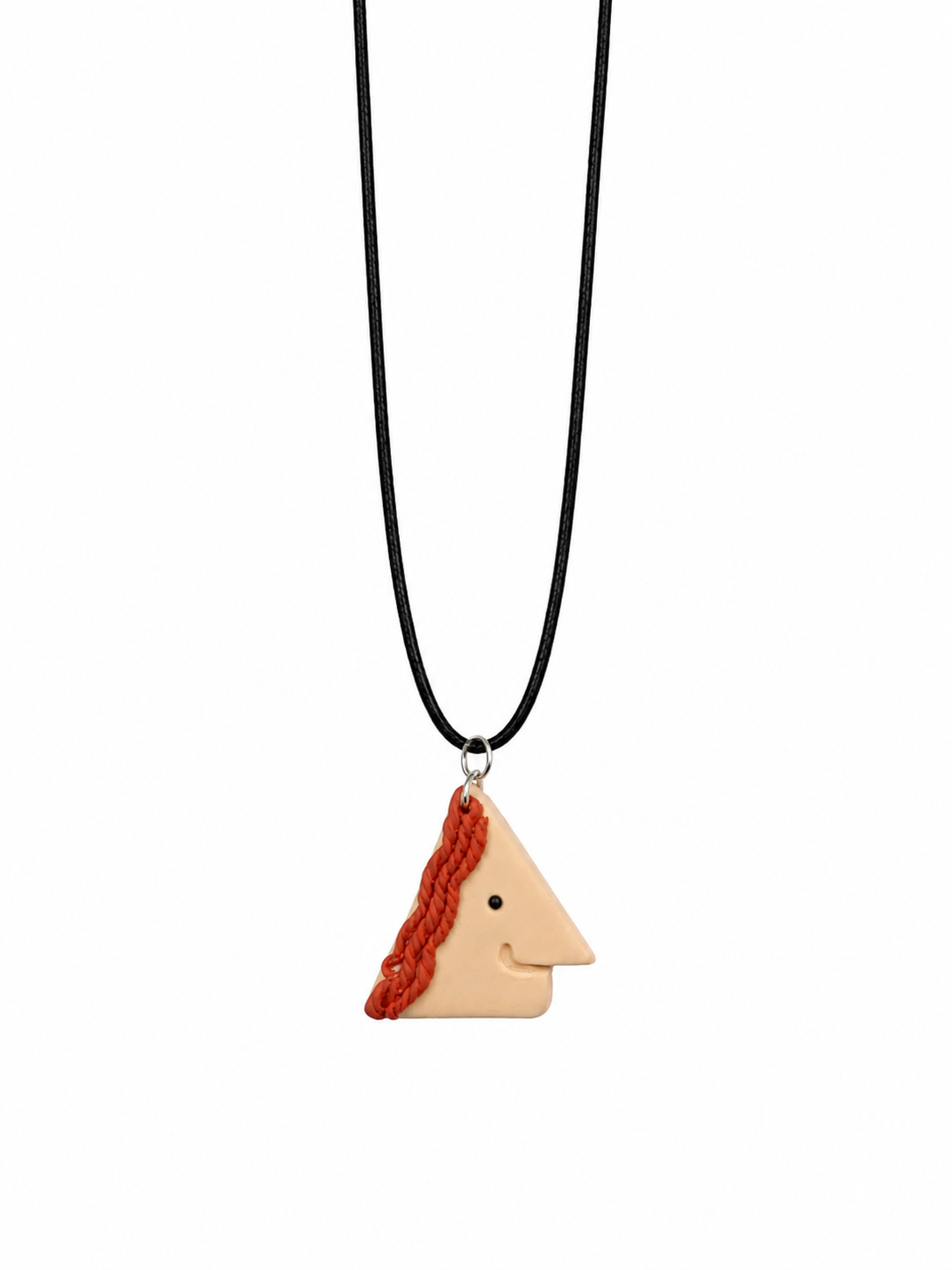 Tiny Red Braid Necklace