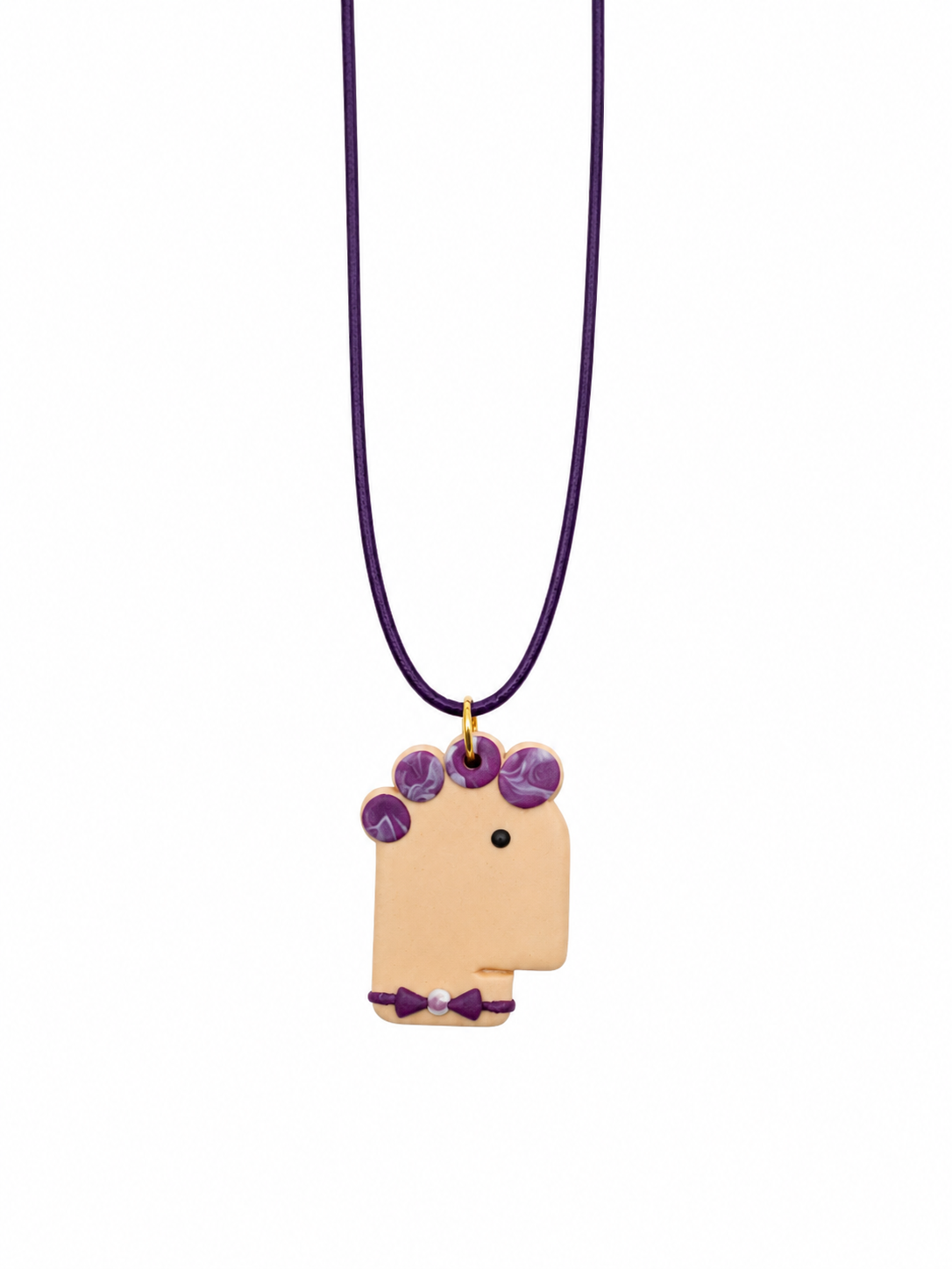 Violet Curl Face Necklace